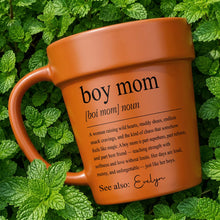 Load image into Gallery viewer, Personalized Plant Pot Ceramic Mug Gift for Boy Mom
