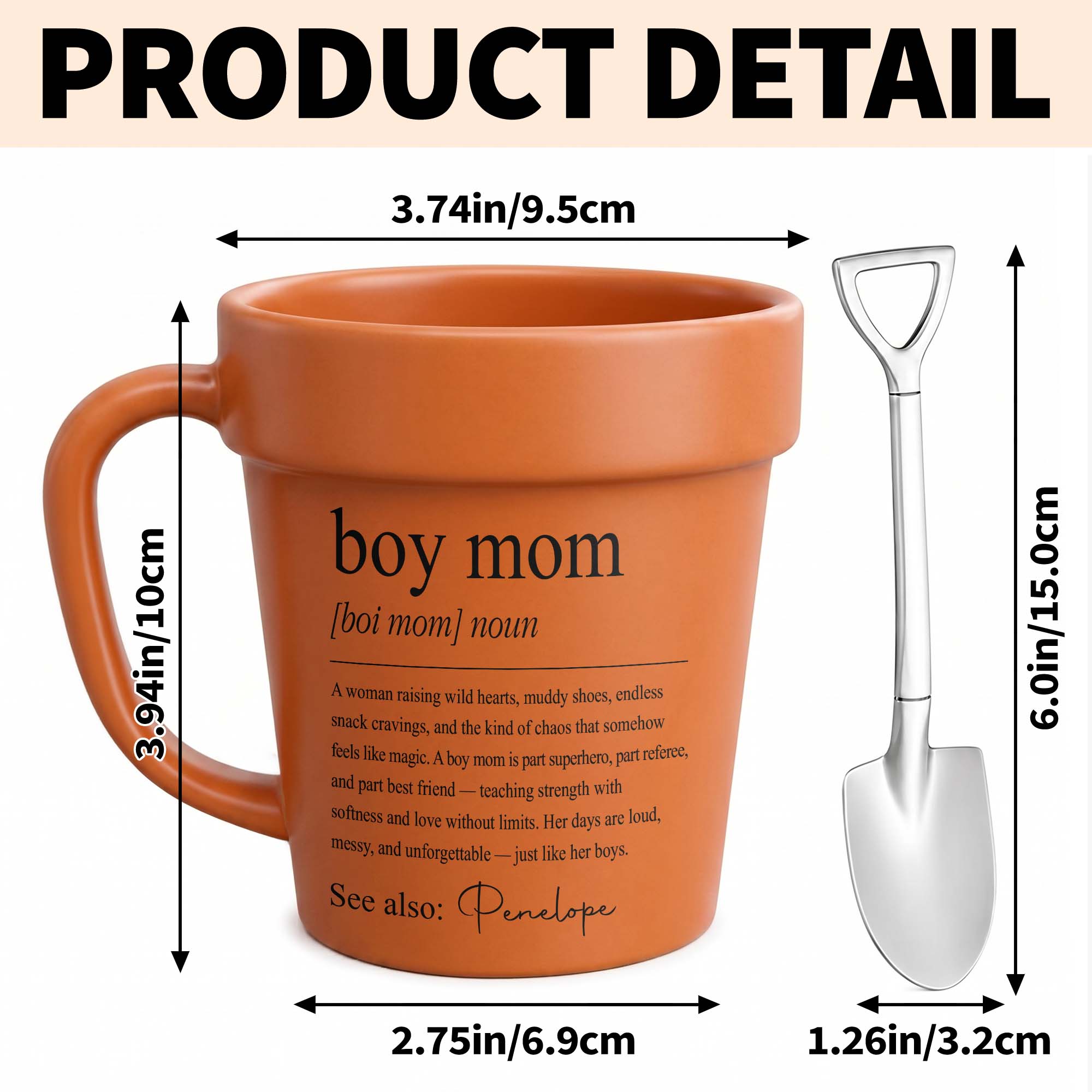 Personalized Plant Pot Ceramic Mug Gift for Boy Mom