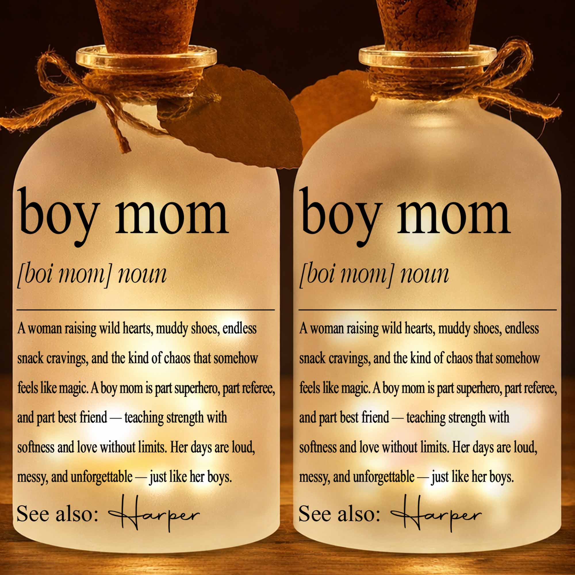 Personalized Short Bottle Light for Boy Mom Custom Gift