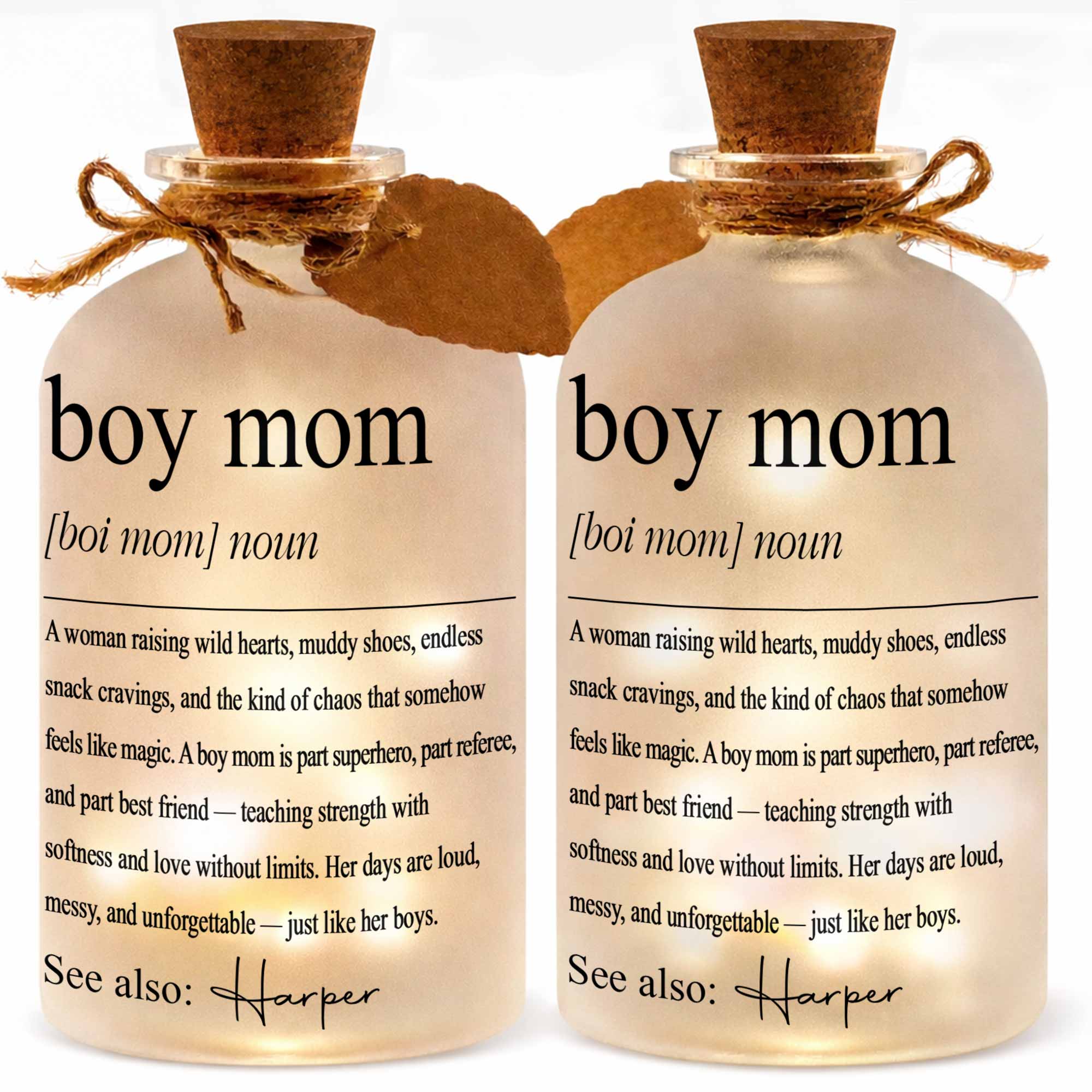 Personalized Short Bottle Light for Boy Mom Custom Gift