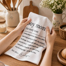 Load image into Gallery viewer, Personalized Kitchen Towel for Boy Mom with Custom Name Gift

