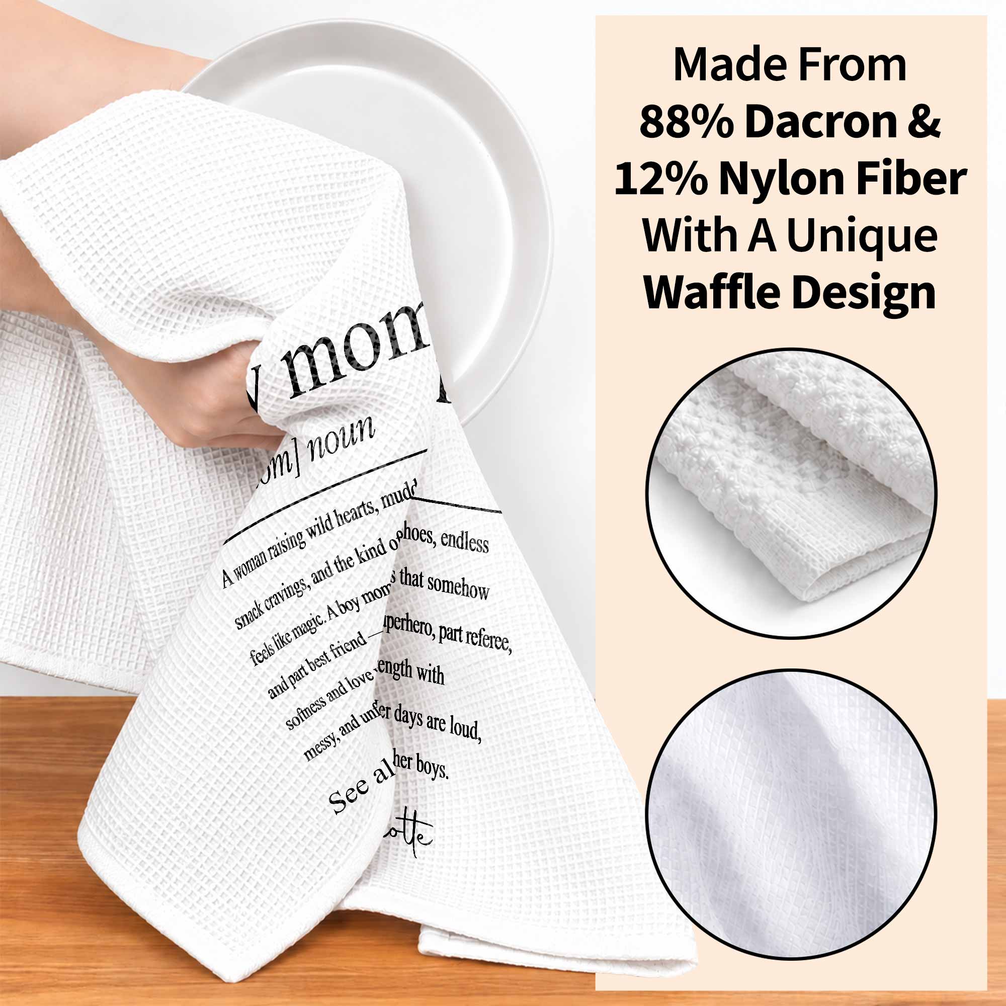 Personalized Kitchen Towel for Boy Mom with Custom Name Gift