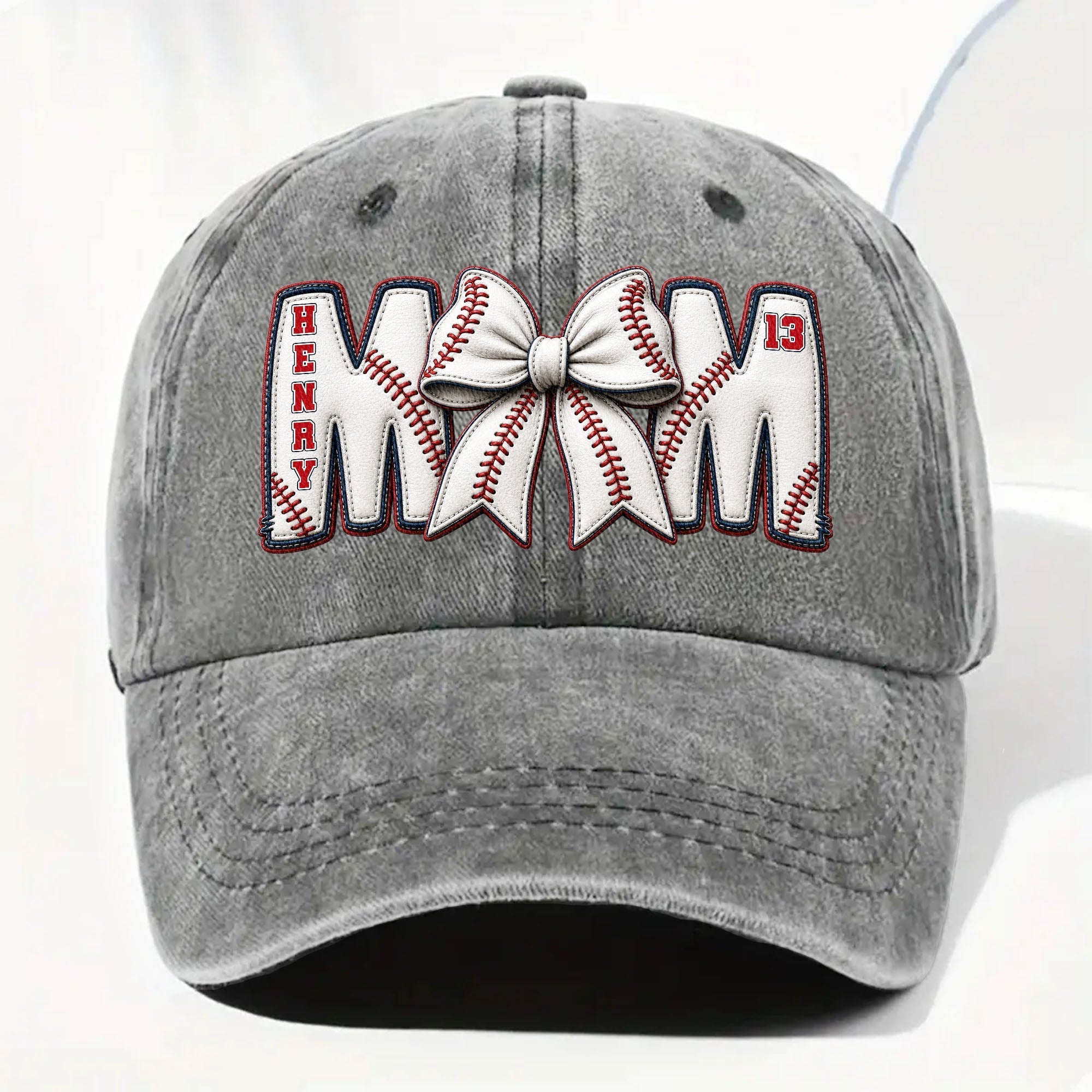 Personalized Washed Denim Cap Custom Name Gift for Mom