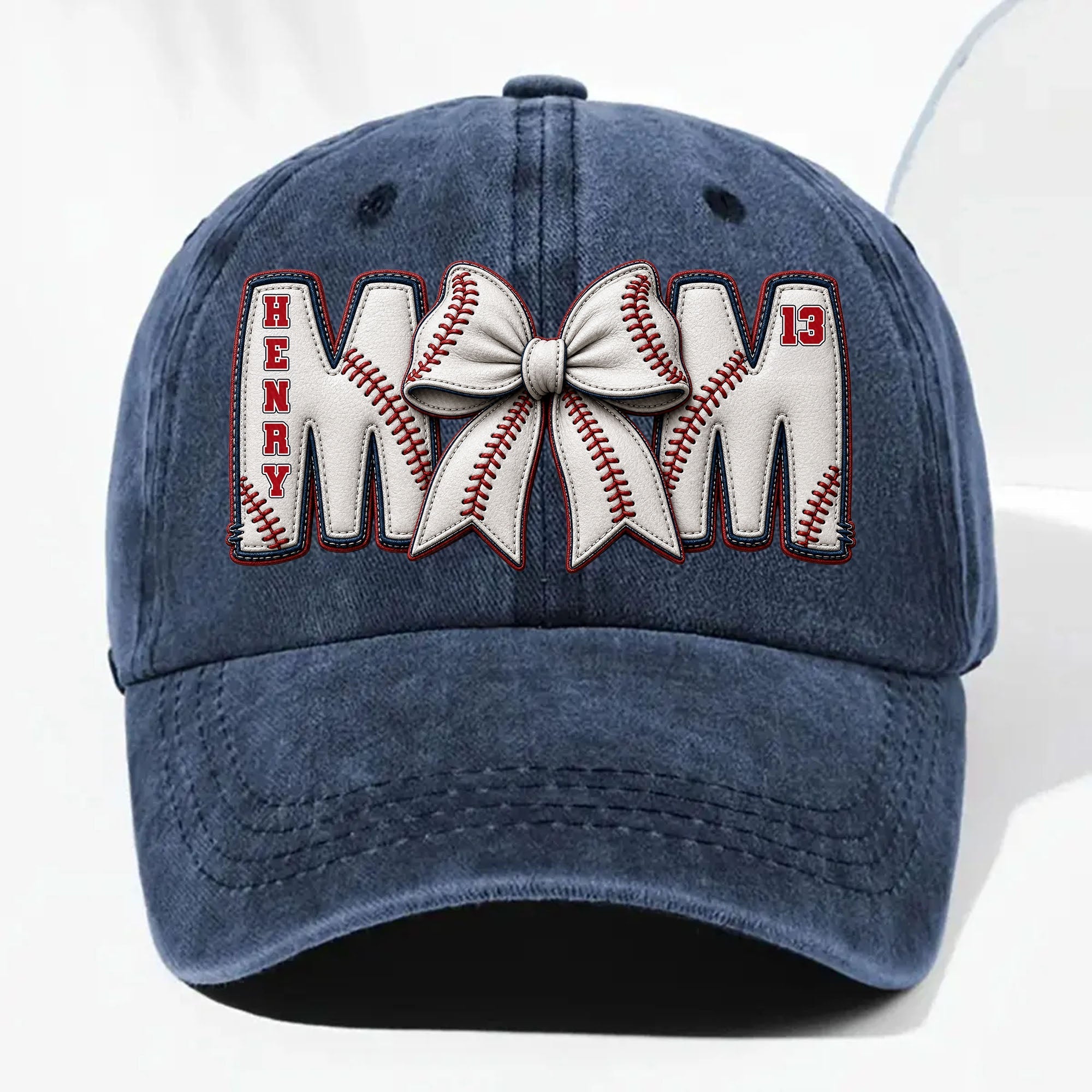 Personalized Washed Denim Cap Custom Name Gift for Mom