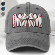Load image into Gallery viewer, Personalized Washed Denim Cap Custom Name Gift for Mom
