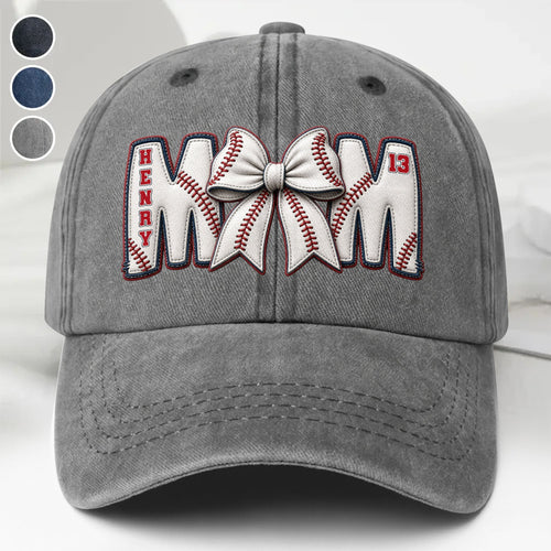 Personalized Washed Denim Cap Custom Name Gift for Mom