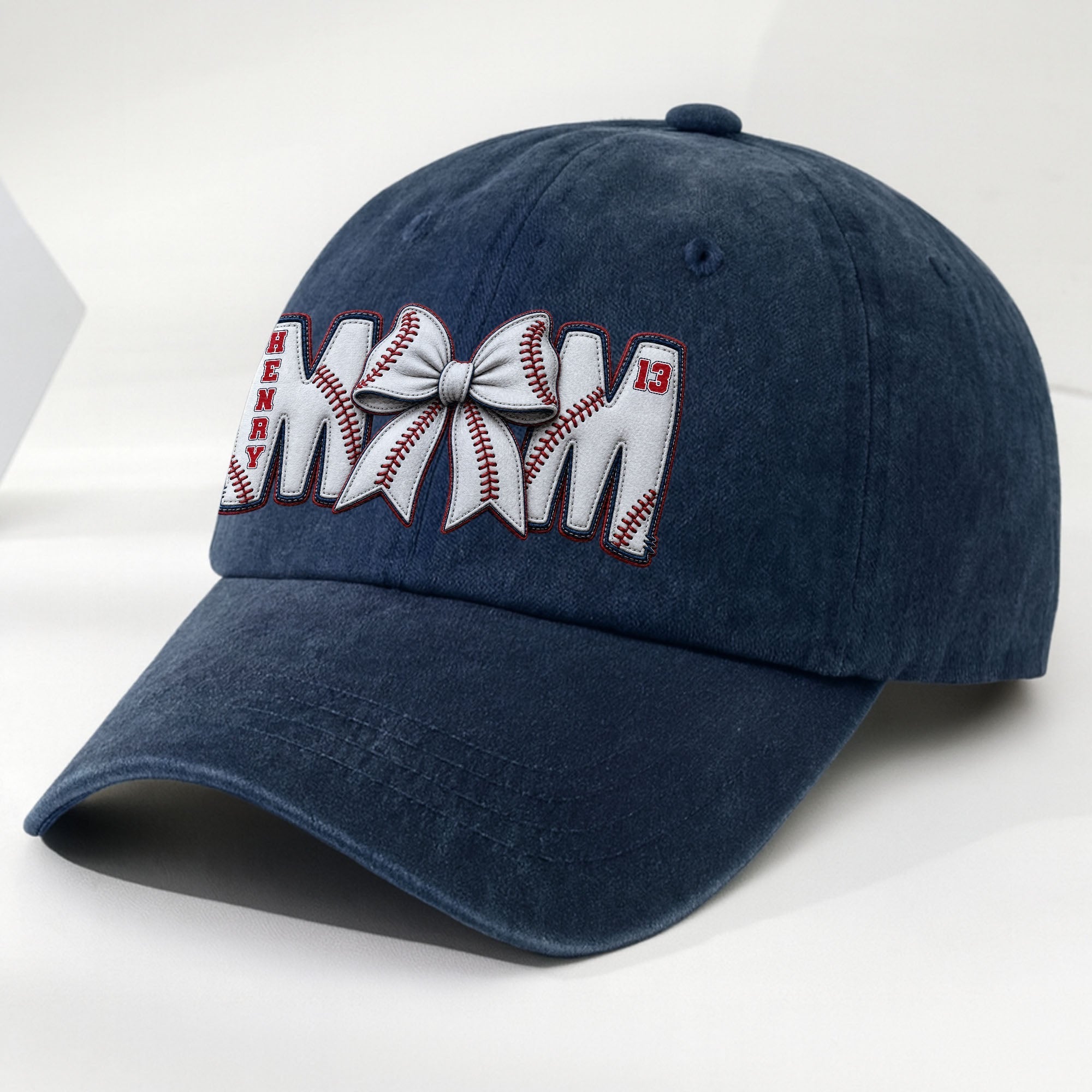 Personalized Washed Denim Cap Custom Name Gift for Mom