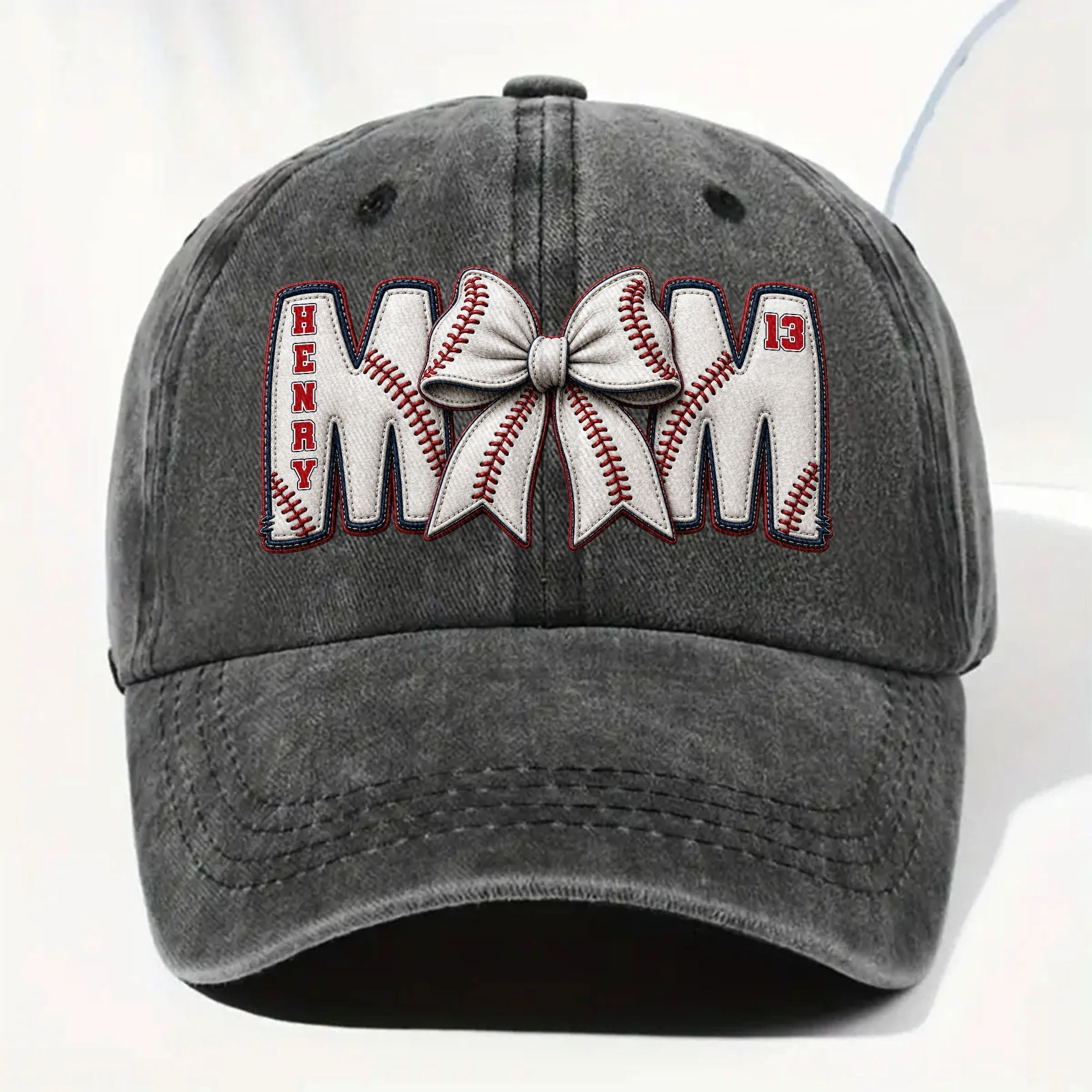 Personalized Washed Denim Cap Custom Name Gift for Mom