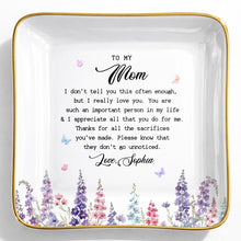 Load image into Gallery viewer, Personalized Ceramic Jewelry Dish Birth Month Flowers Gift for Mom
