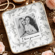 Load image into Gallery viewer, Personalized Floral Jewelry Dish Custom Photo Gift for Mom
