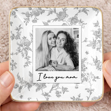 Load image into Gallery viewer, Personalized Floral Jewelry Dish Custom Photo Gift for Mom
