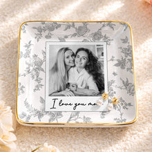 Load image into Gallery viewer, Personalized Floral Jewelry Dish Custom Photo Gift for Mom
