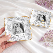 Load image into Gallery viewer, Personalized Floral Jewelry Dish Custom Photo Gift for Mom
