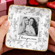 Load image into Gallery viewer, Personalized Floral Jewelry Dish Custom Photo Gift for Mom
