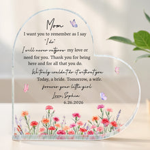 Load image into Gallery viewer, Personalized Heart Shaped Acrylic Plaque Custom Gift for Mom
