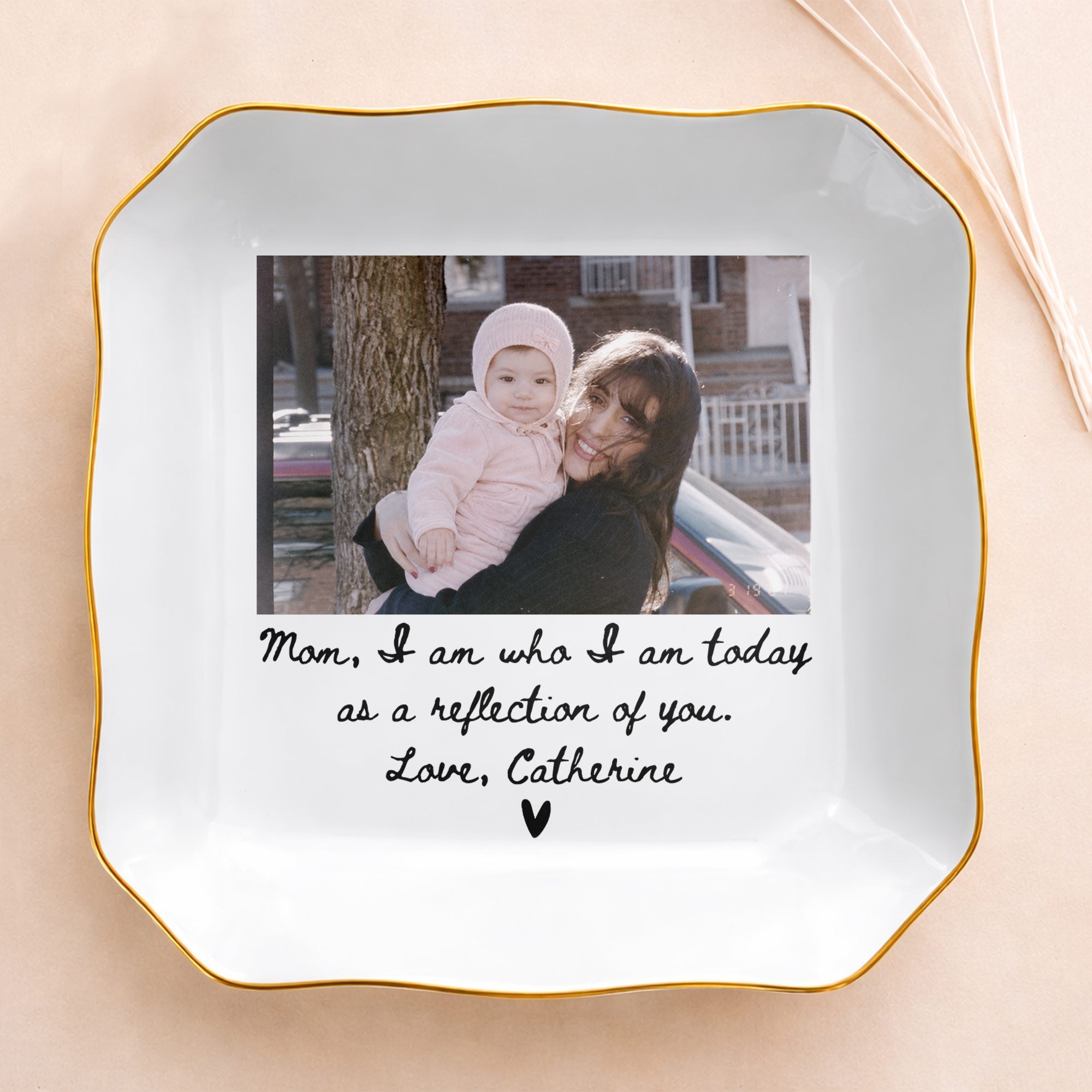 Personalized Lace Jewelry Dish Custom Name Gift for Mom