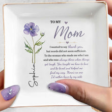 Load image into Gallery viewer, Personalized Jewelry Dish with Birth Month Flower for Mom
