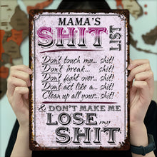 Load image into Gallery viewer, Personalized Metal Sign Funny Rules Gift for Mom Home Decor
