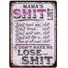 Load image into Gallery viewer, Personalized Metal Sign Funny Rules Gift for Mom Home Decor
