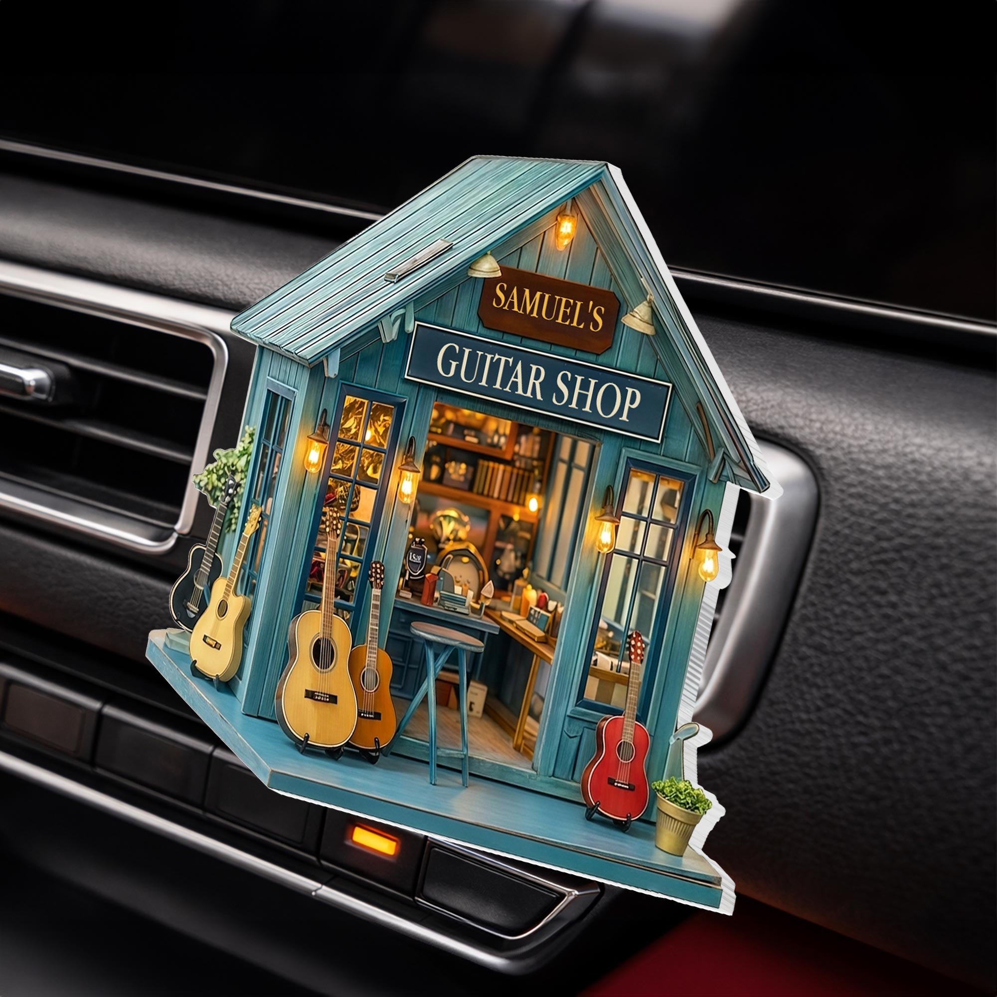 Custom Guitar Shop Car Vent Clip Personalized Gift for Dad