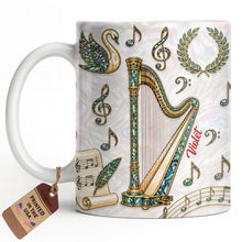 Load image into Gallery viewer, Personalized Musical Notes Coffee Mug Custom Gift for Music Lovers
