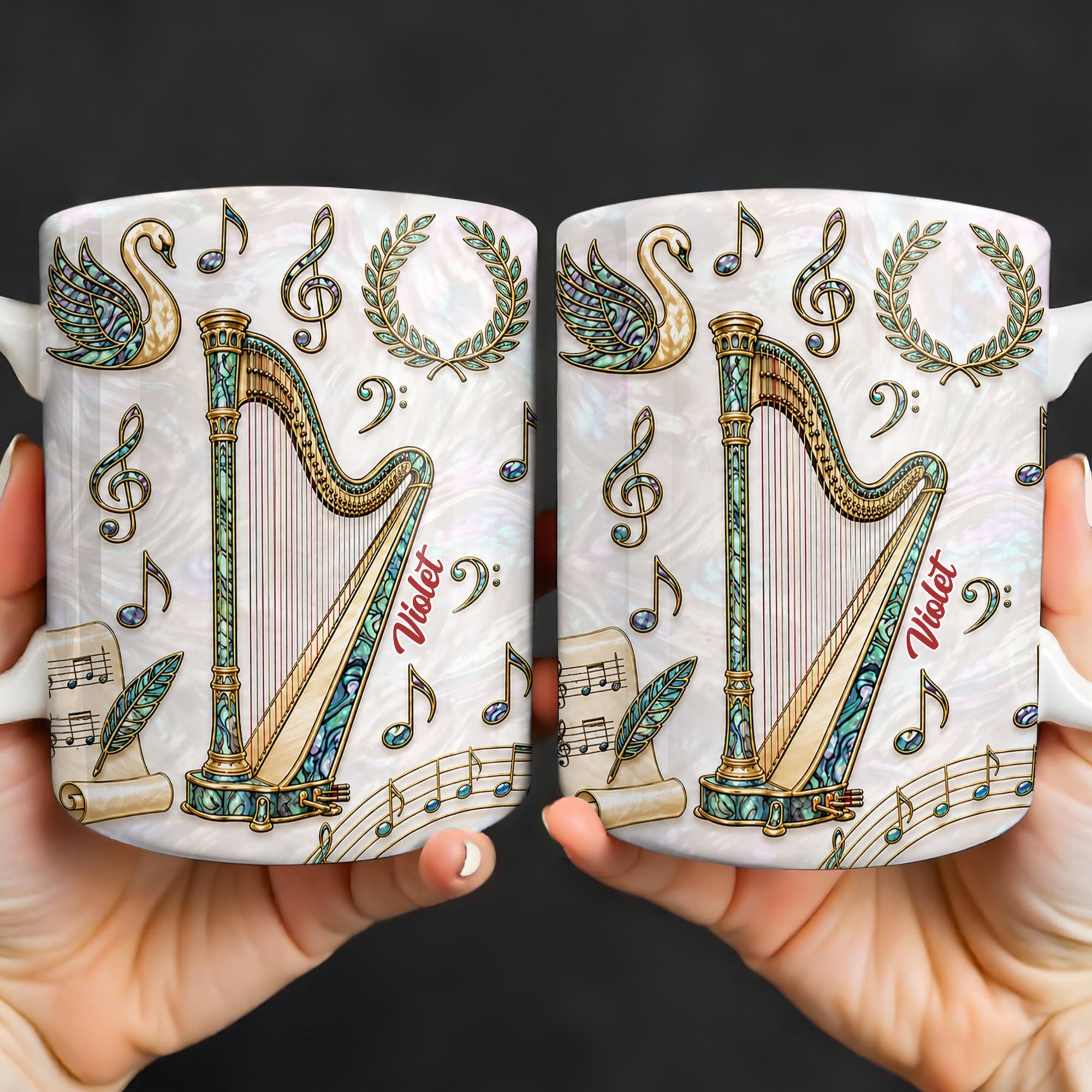 Personalized Musical Notes Coffee Mug Custom Gift for Music Lovers