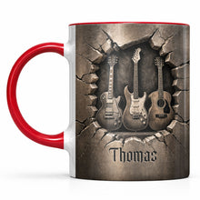 Load image into Gallery viewer, Personalized Custom Accent Mug with Guitar Design Gift for Music Lovers
