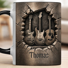Load image into Gallery viewer, Personalized Custom Accent Mug with Guitar Design Gift for Music Lovers
