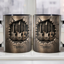Load image into Gallery viewer, Personalized Custom Accent Mug with Guitar Design Gift for Music Lovers
