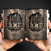 Load image into Gallery viewer, Personalized Custom Accent Mug with Guitar Design Gift for Music Lovers
