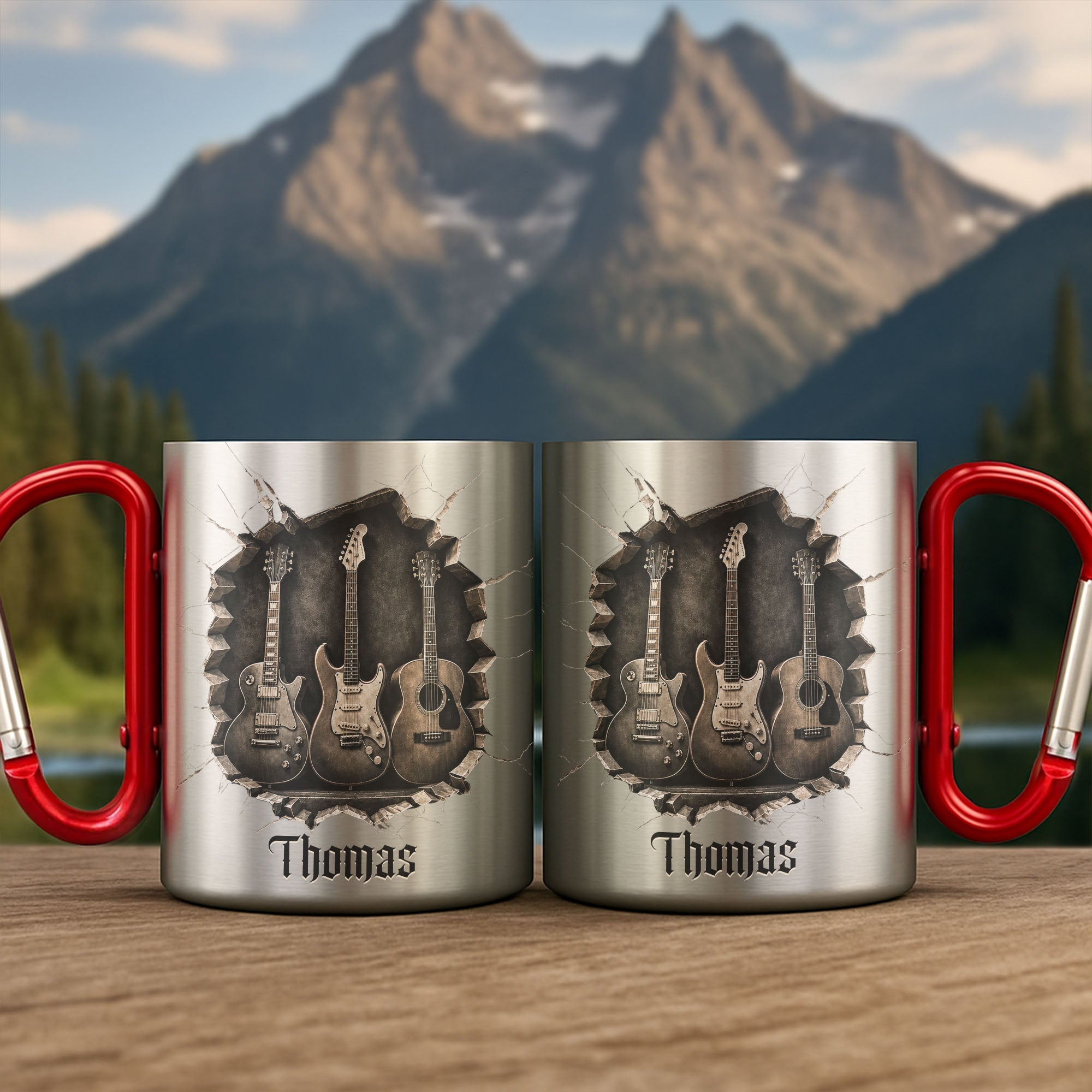 Personalized Carabiner Mug Custom Name Music Lover Gift