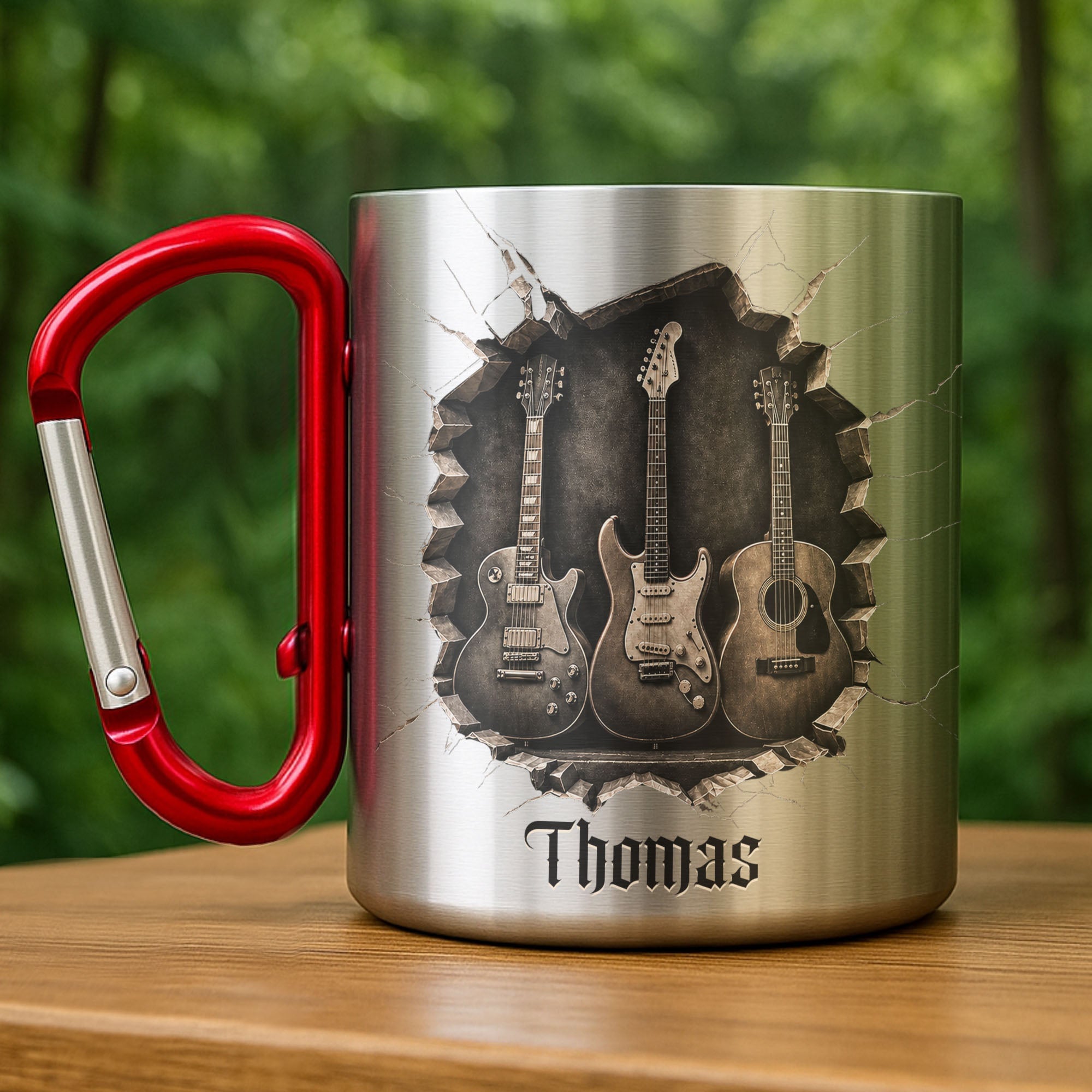 Personalized Carabiner Mug Custom Name Music Lover Gift