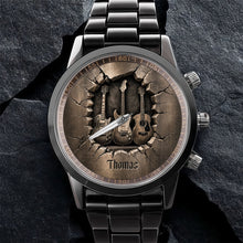 Load image into Gallery viewer, Personalized 3D Guitar Design Men's Watch Custom Name Gift
