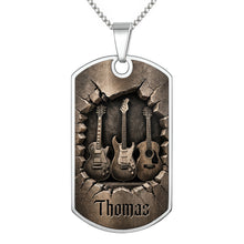 Load image into Gallery viewer, Personalized Music Dog Tag Necklace Custom Name Gift for Him
