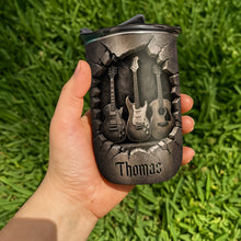 Load image into Gallery viewer, Personalized 10oz Stainless Steel Tumbler Custom Name Music Gift for Him
