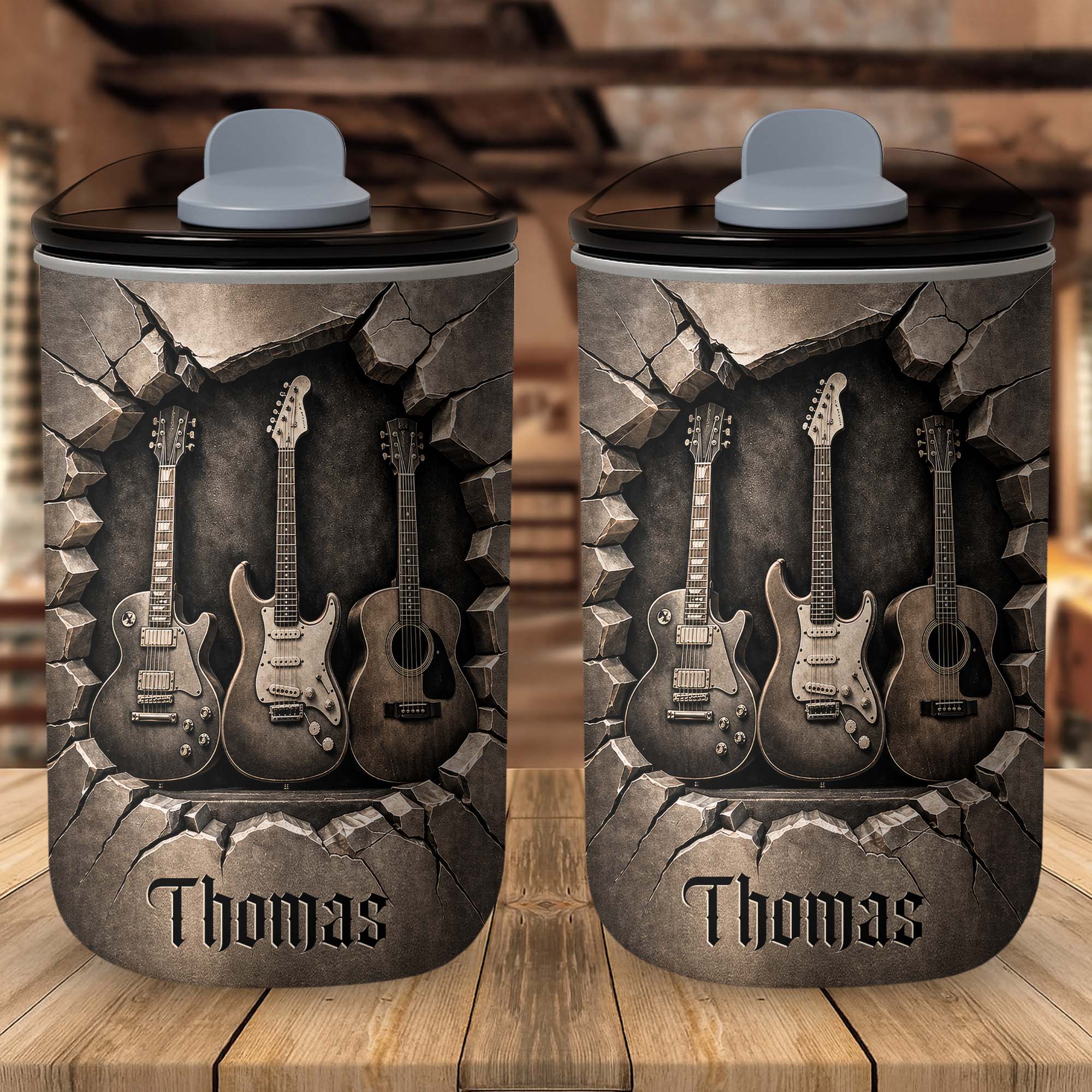 Personalized 10oz Stainless Steel Tumbler Custom Name Music Gift for Him