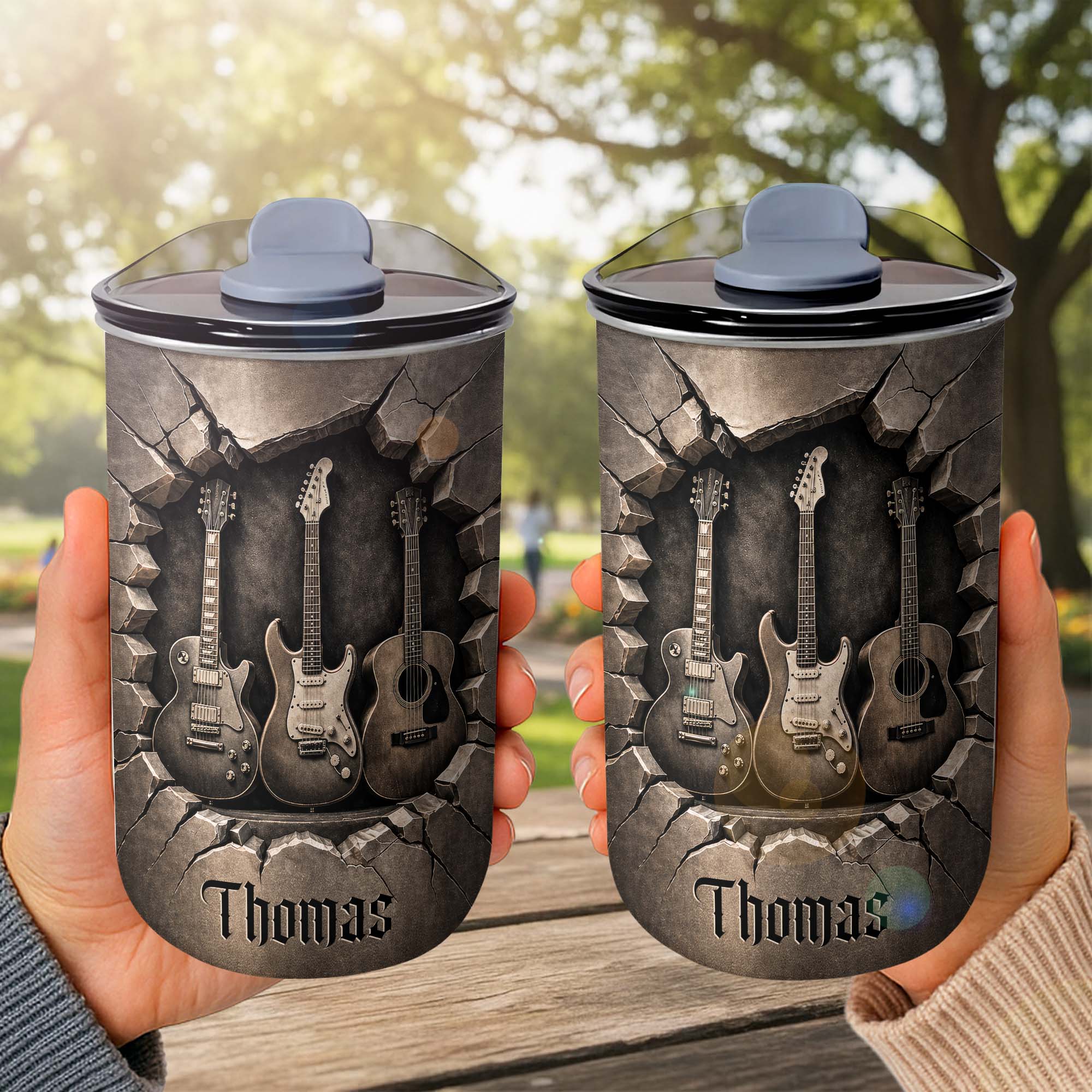 Personalized 10oz Stainless Steel Tumbler Custom Name Music Gift for Him