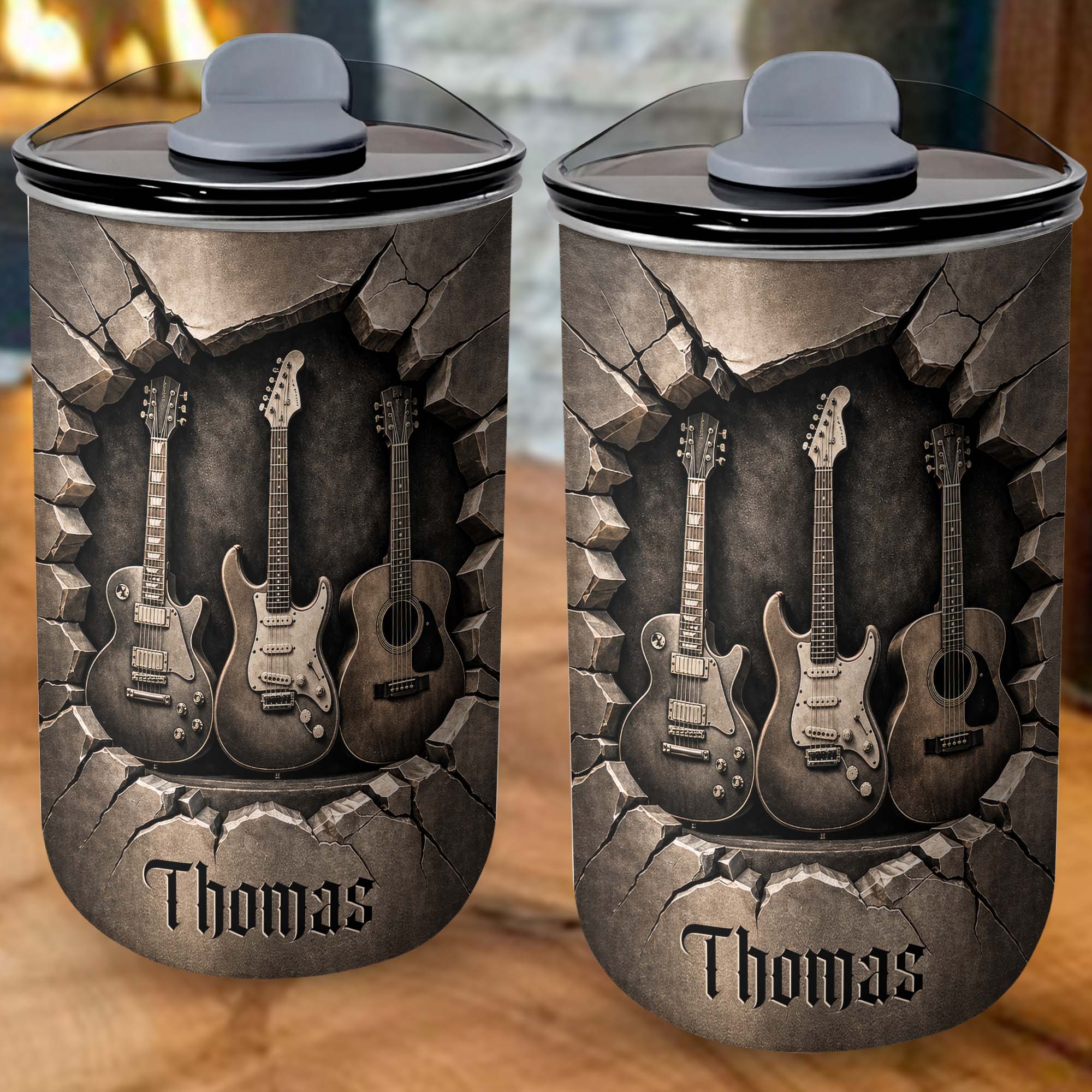 Personalized 10oz Stainless Steel Tumbler Custom Name Music Gift for Him