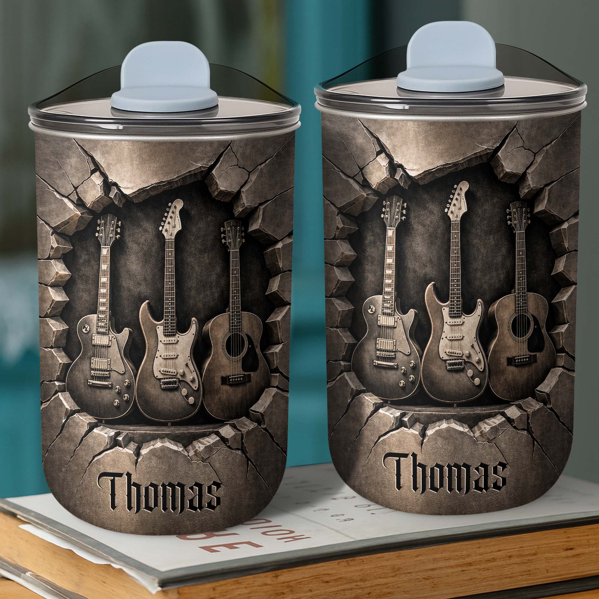 Personalized 10oz Stainless Steel Tumbler Custom Name Music Gift for Him