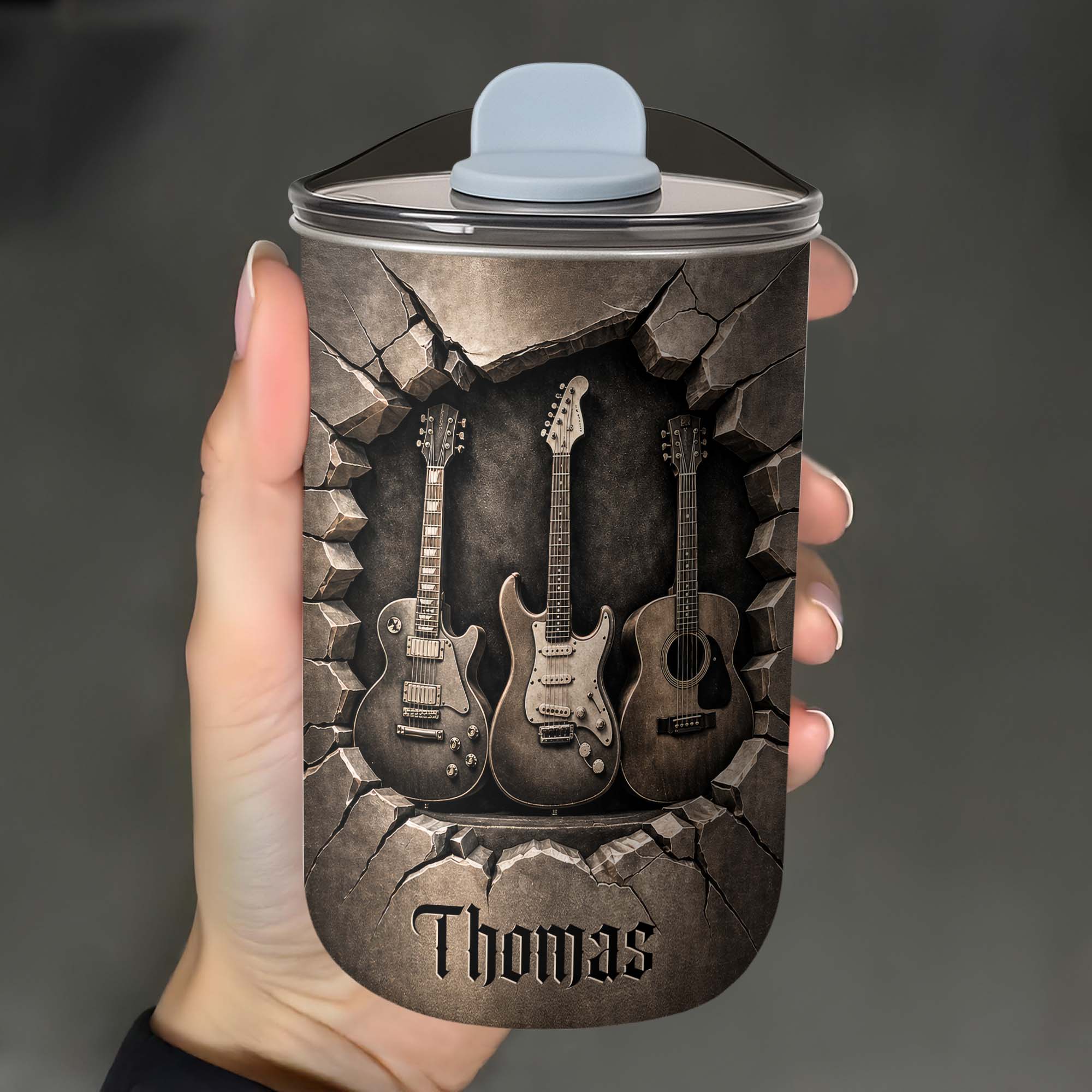 Personalized 10oz Stainless Steel Tumbler Custom Name Music Gift for Him