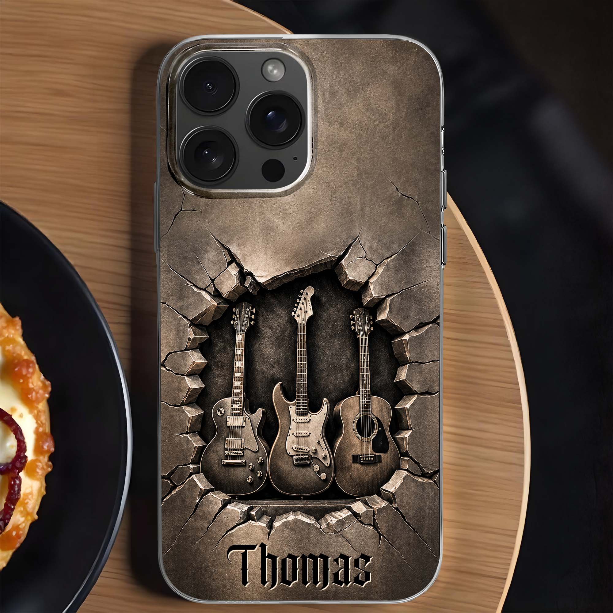 Personalized Clear Phone Case Custom Name Music Lover Gift
