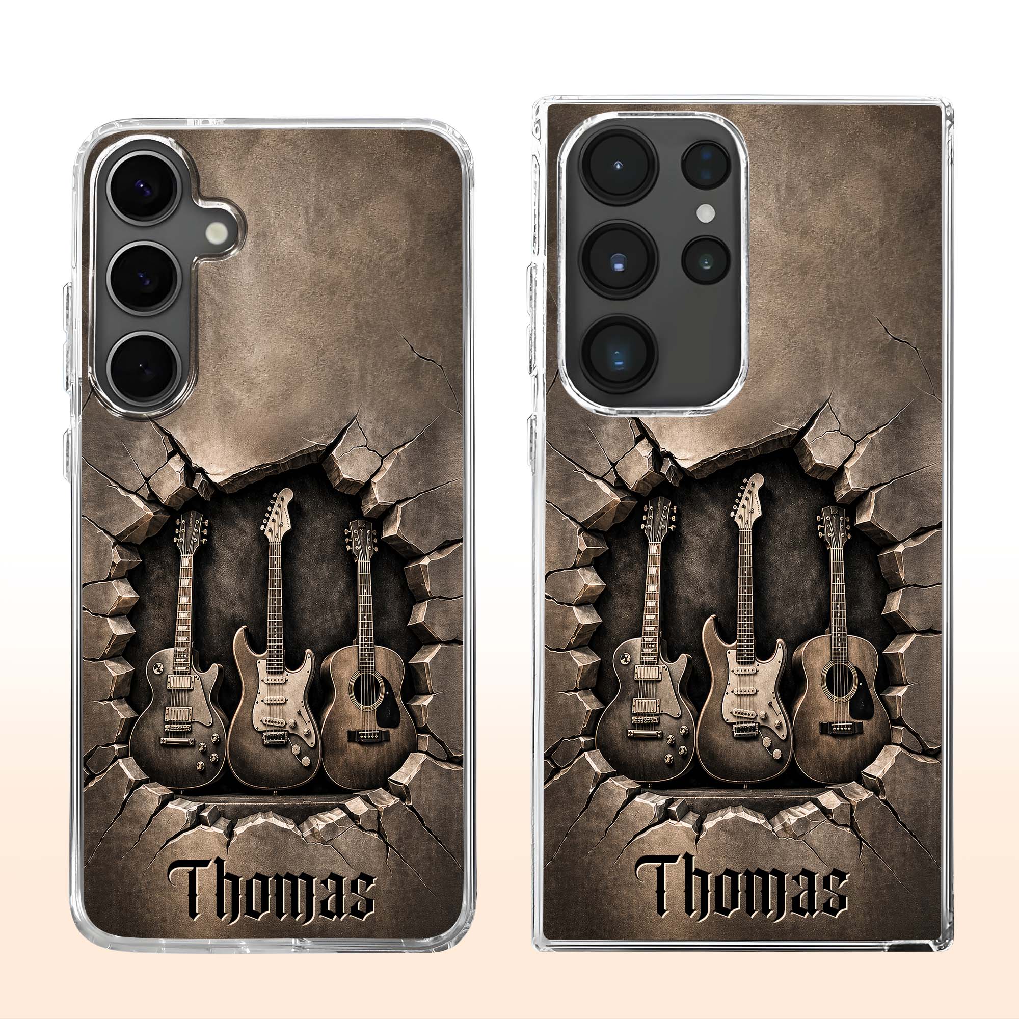Personalized Clear Phone Case Custom Name Music Lover Gift