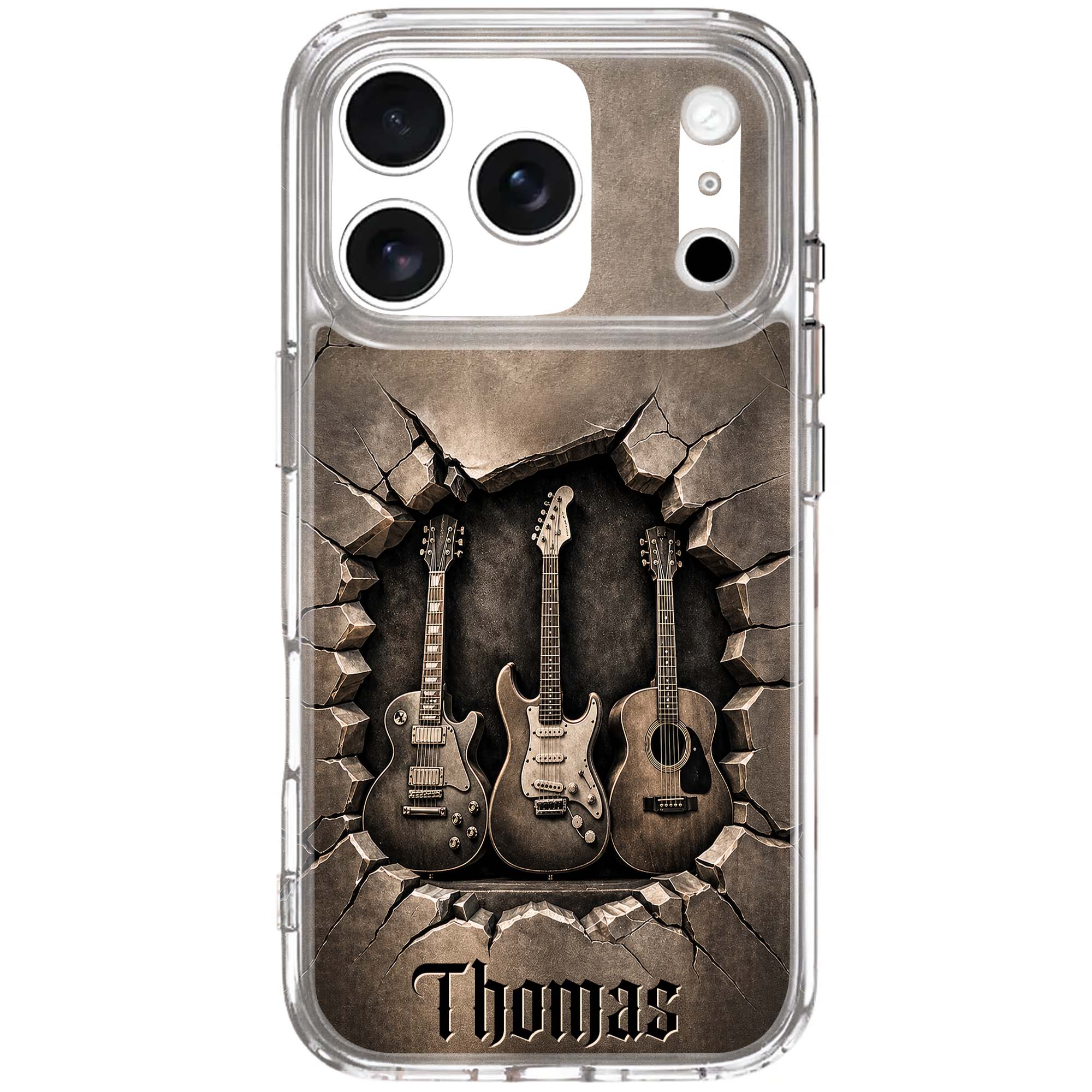 Personalized Clear Phone Case Custom Name Music Lover Gift