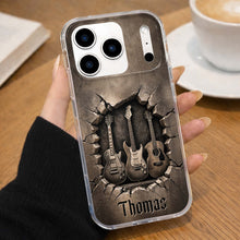 Load image into Gallery viewer, Personalized Clear Phone Case Custom Name Music Lover Gift
