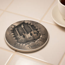 Load image into Gallery viewer, Personalized Ceramic Coaster with 3D Guitars Gift for Music Lovers
