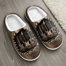 Load image into Gallery viewer, Personalized 3D Guitar Slippers Custom Name Gift for Music Lovers
