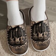 Load image into Gallery viewer, Personalized 3D Guitar Slippers Custom Name Gift for Music Lovers
