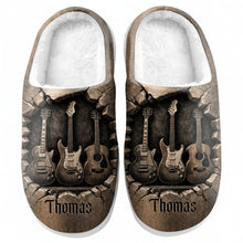 Load image into Gallery viewer, Personalized 3D Guitar Slippers Custom Name Gift for Music Lovers
