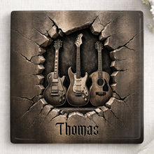 Load image into Gallery viewer, Personalized Music-Themed Ceramic Coaster Custom Gift for Dad
