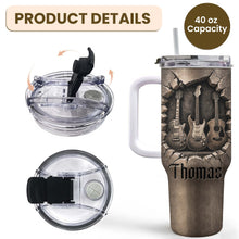 Load image into Gallery viewer, Personalized 40oz Guitar Tumbler Custom Name Gift for Musicians
